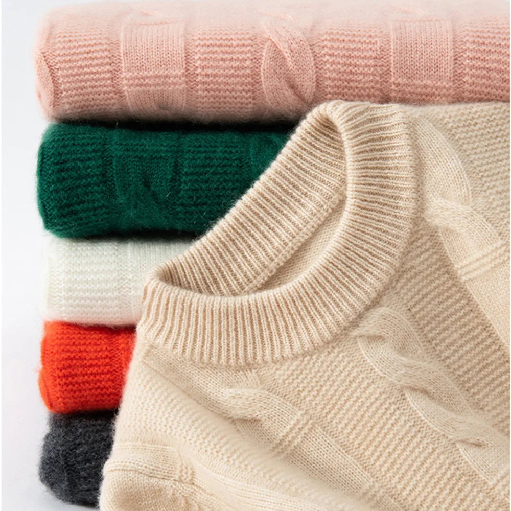 

Childrens 100% Wool Cashmere Knitted Sweater Winter warm pullover sweater Boys girl Solid stripe thickening Wool Knitted Sweater