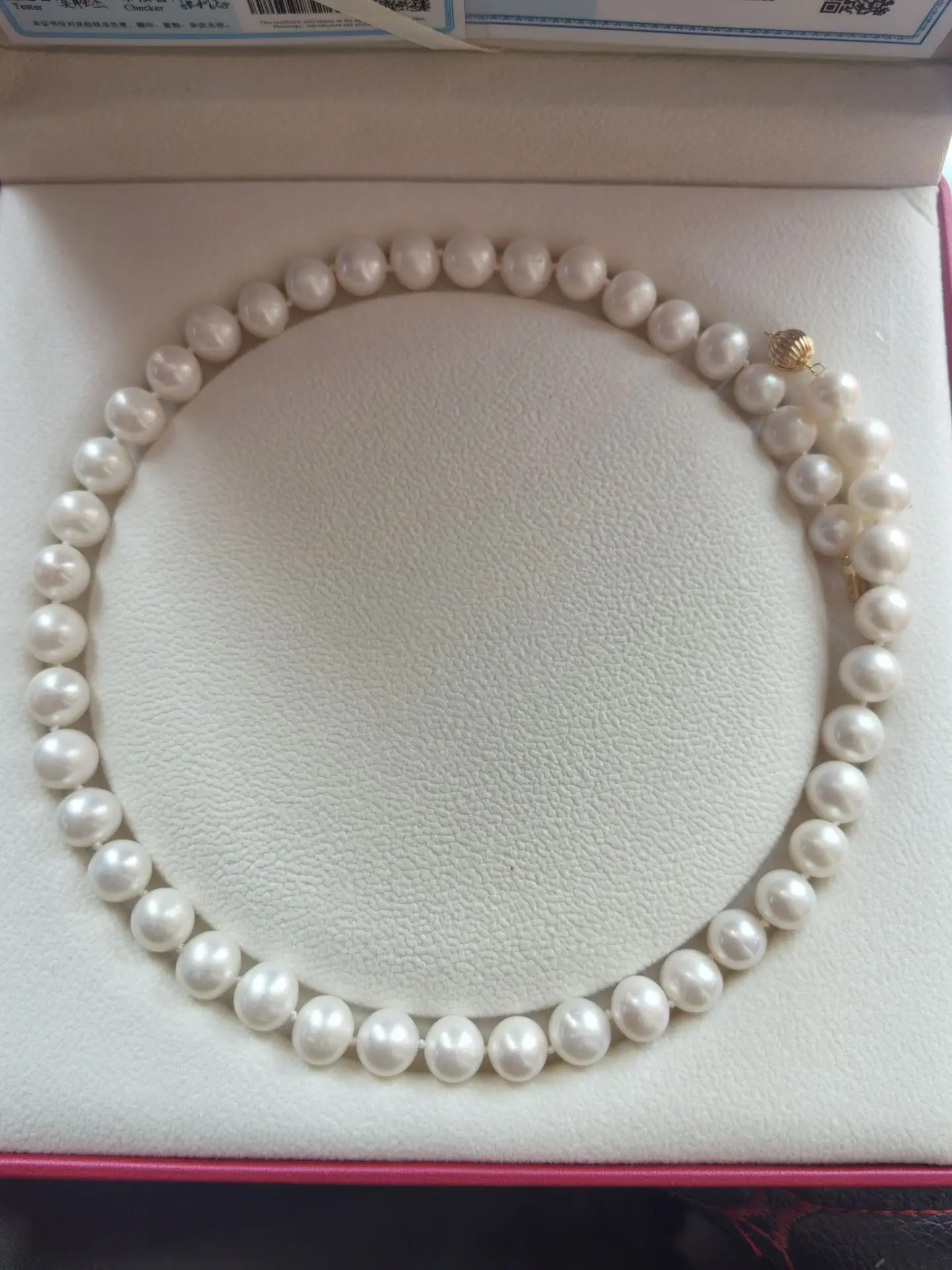 Pearl Authentic Photo AAAA 11-12mm14k Pure Gold Japanese Round Pearl Necklace, Comes with 2 Appraisal Certificates Gift Box