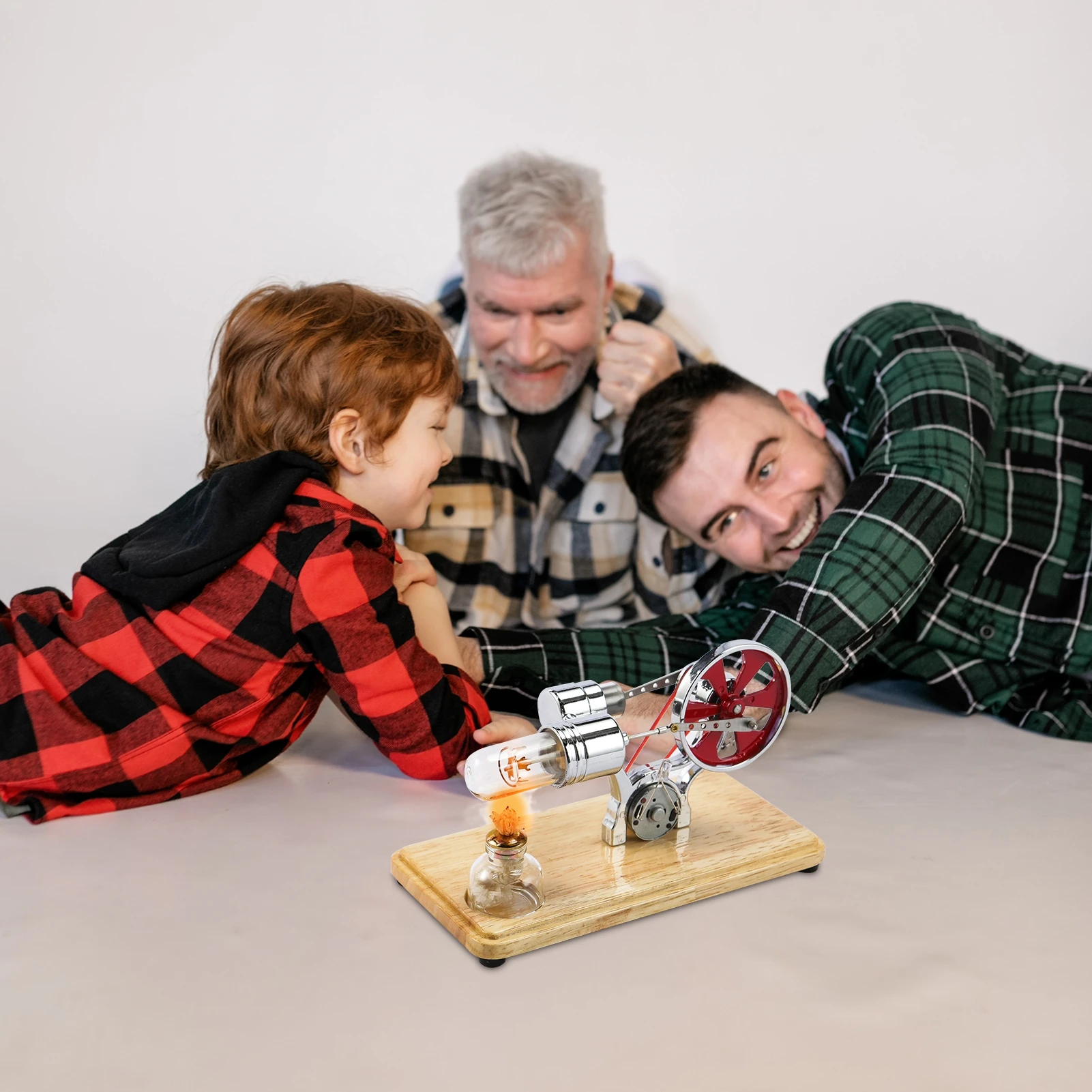 【New Hot】Stirling Engine Kit Electricity Generator Motor Model Physical Generator Model with LED Light Flywheel Design
