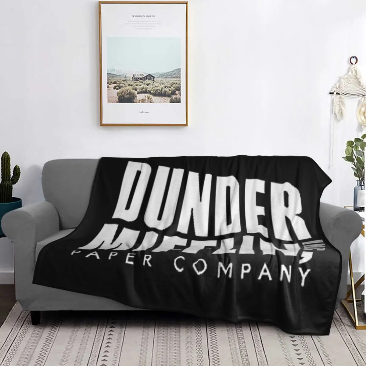 

Dunder Mifflin Logo Blankets Soft Warm Flannel Throw Blanket Bedspread for Bed Living room Picnic Travel Home Couch
