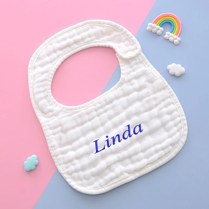 

5pcs personalized baby bibs Shape 8 Layers Gauze Cotton Feeding Bib Newborn Cartoon Antifouling Apron Saliva Towels Burp Cloth