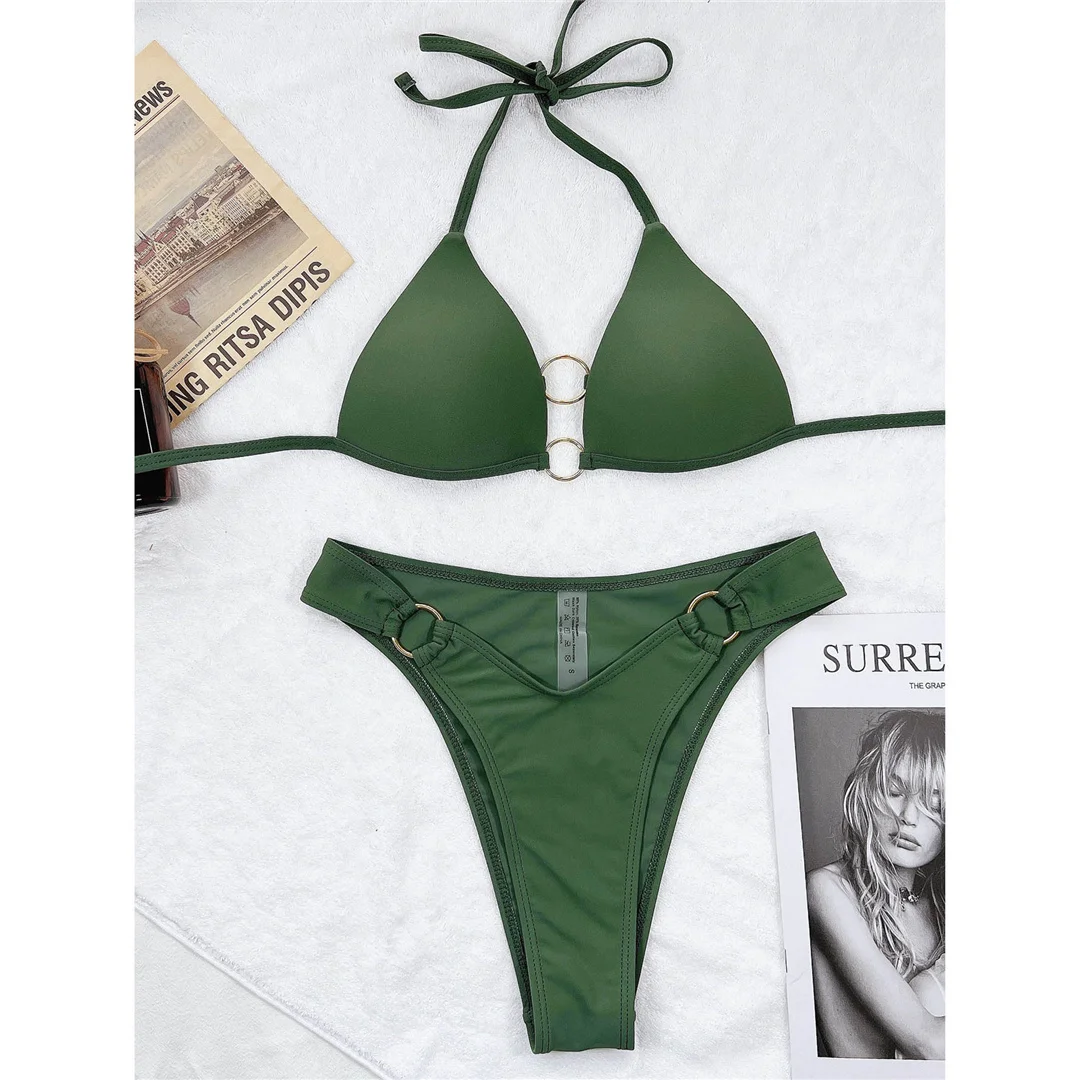 Sexy Neckholder-Bikini Push-Up-Badeanzug Damen-Bademode Zweiteiliges Bikini-Set mit BH-Cup Badeanzug Badebekleidung Damen V3433 – Detail 10