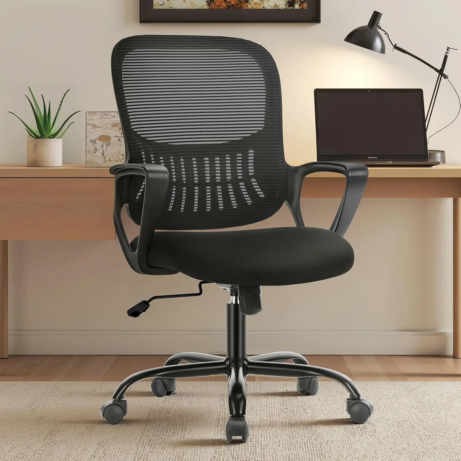 

Ergonomic Mesh Office Chair with Lumbar Support, Adjustable Height & Swivel for Home Office Study