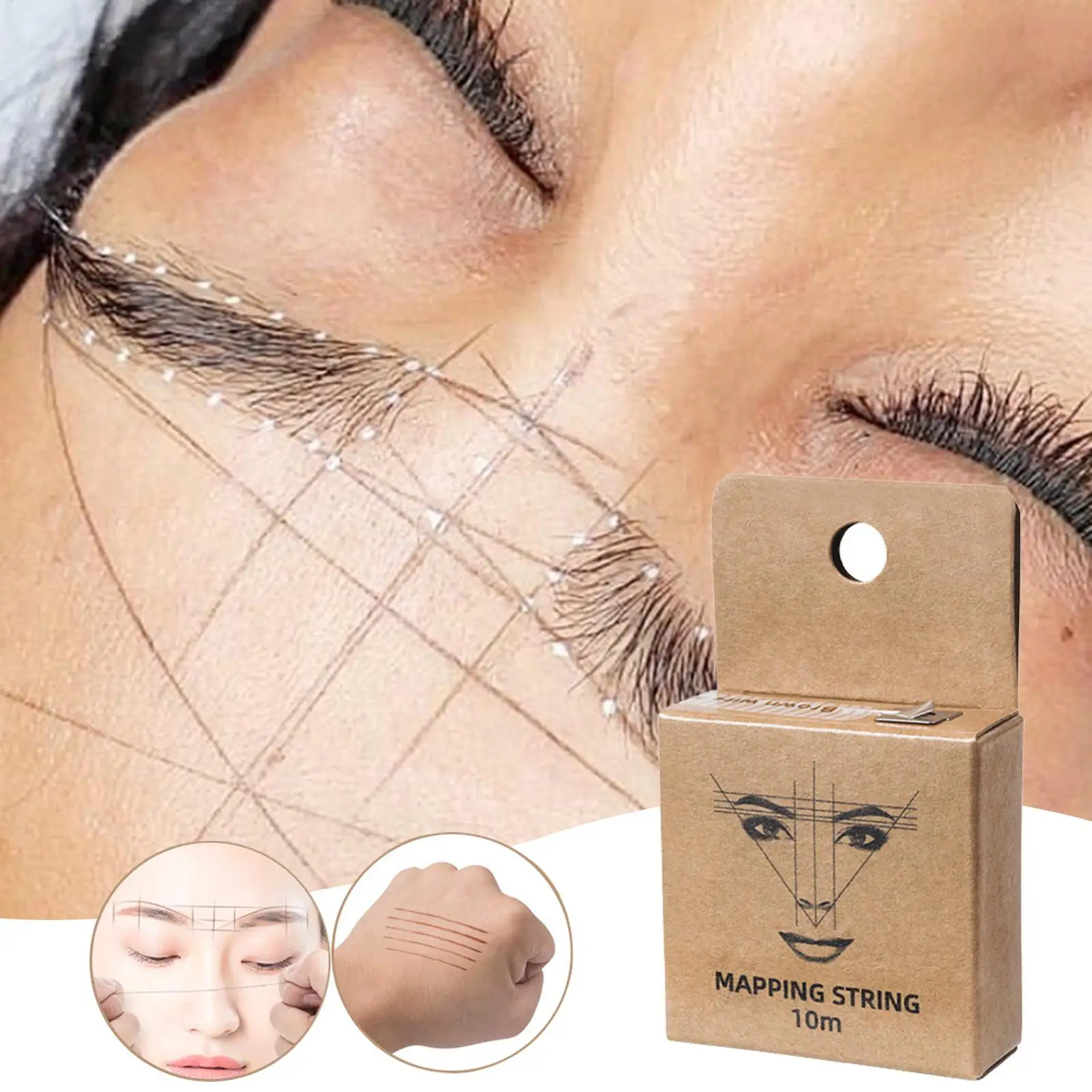 Eyebrow Tattoo Thread Marker Thread Ruler Auxiliary Line Drawing with Ink Positioning Mapping Line Box Brows Tools