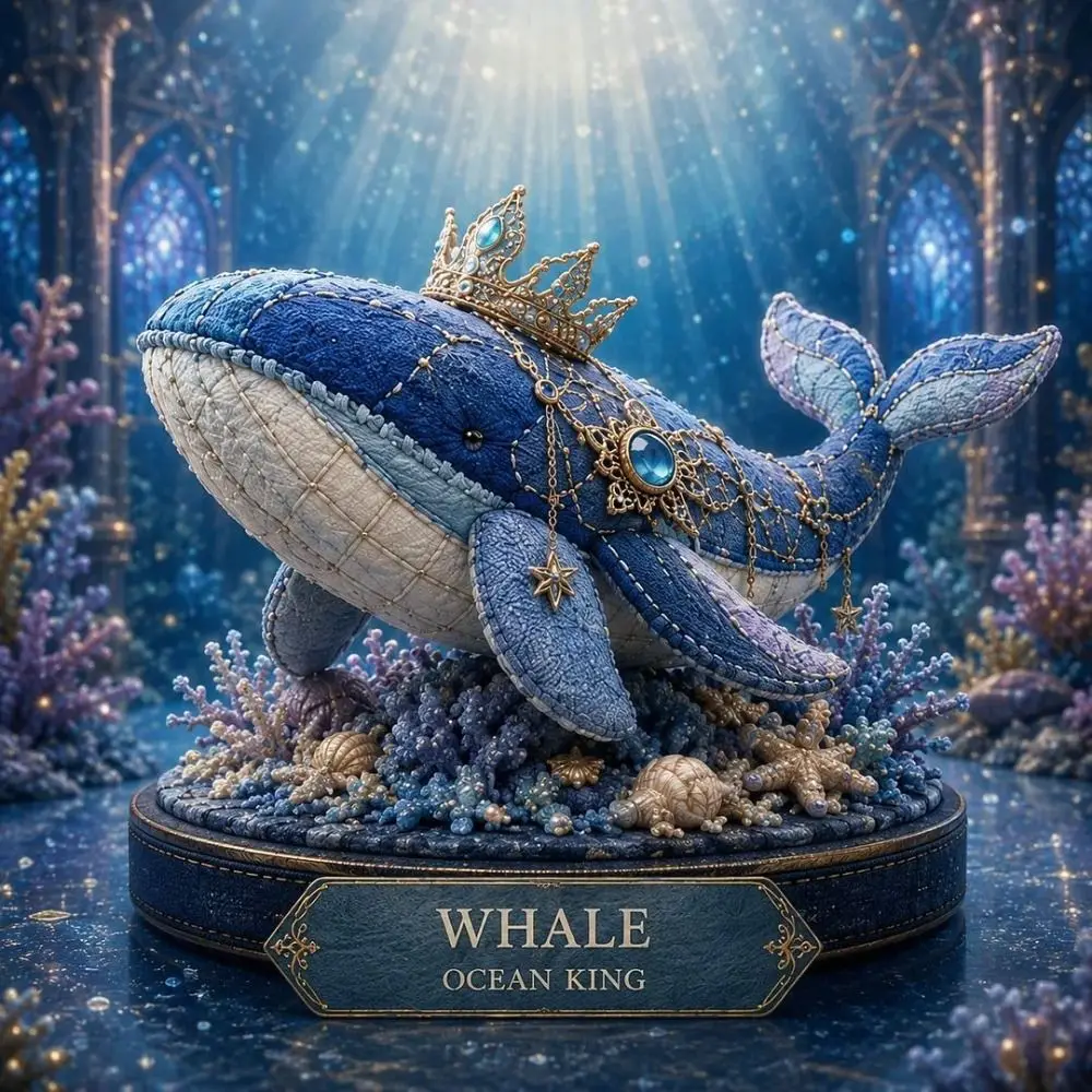 Floral Fabrics Buttons Ocean Animal Patchwork Set Creative Design Material Pack Mystic Ocean Figurine Hanging Kit