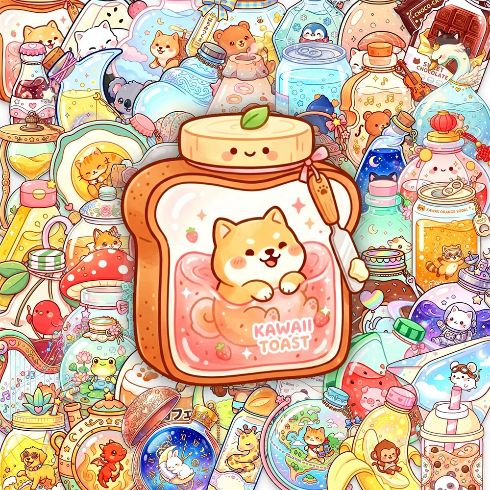 10/30/50pcs Cartoon Drink Bottle With Animal Stickers Cute Graffiti Decals DIY Phone Stationery Luggage Funny Sticker Toys Gifts