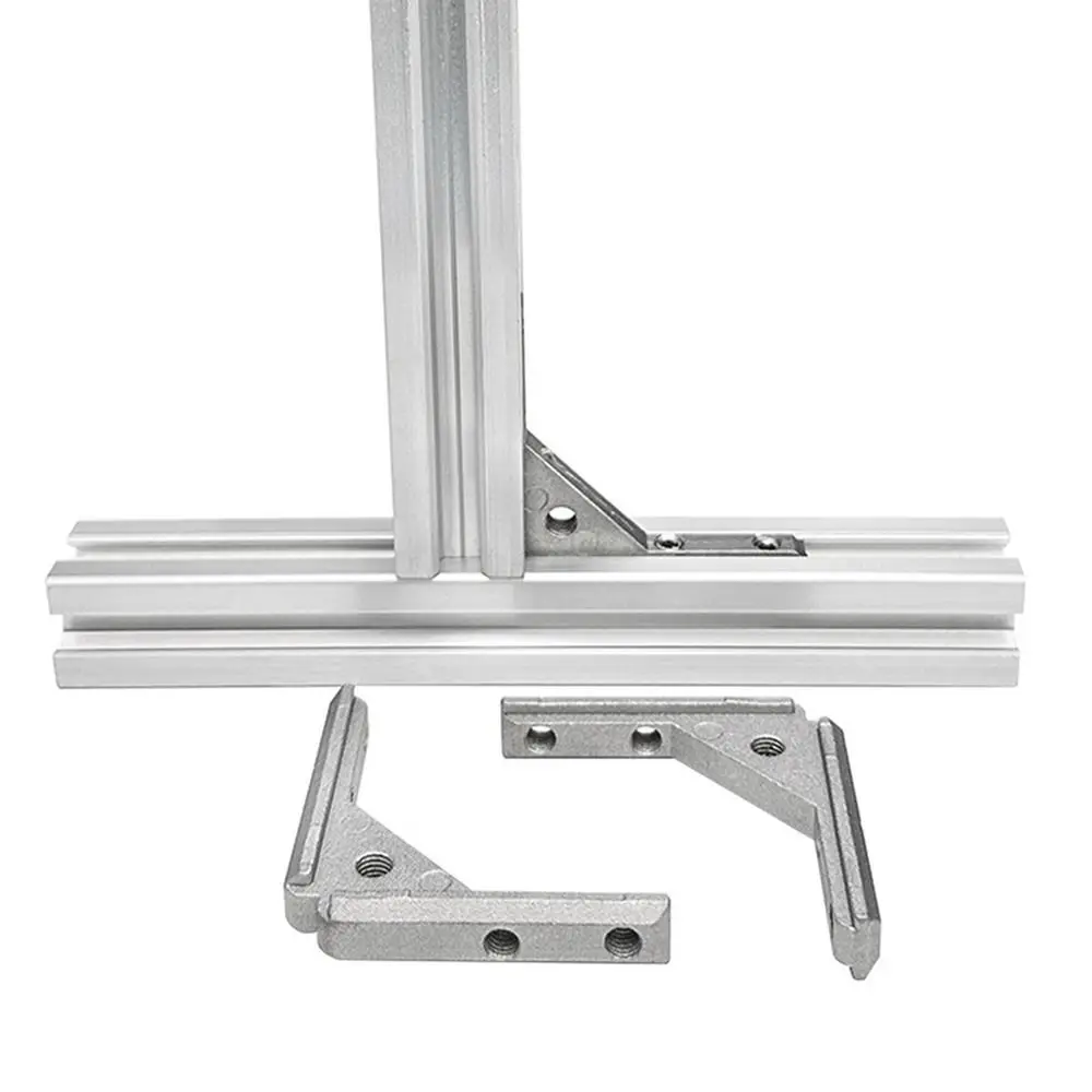 1/4Pcs 2020 3030 4040 Angle Slot Connector Die Cast Aluminum Corner Groove Corner Code Bracket Sandblasting Surface L Bracket