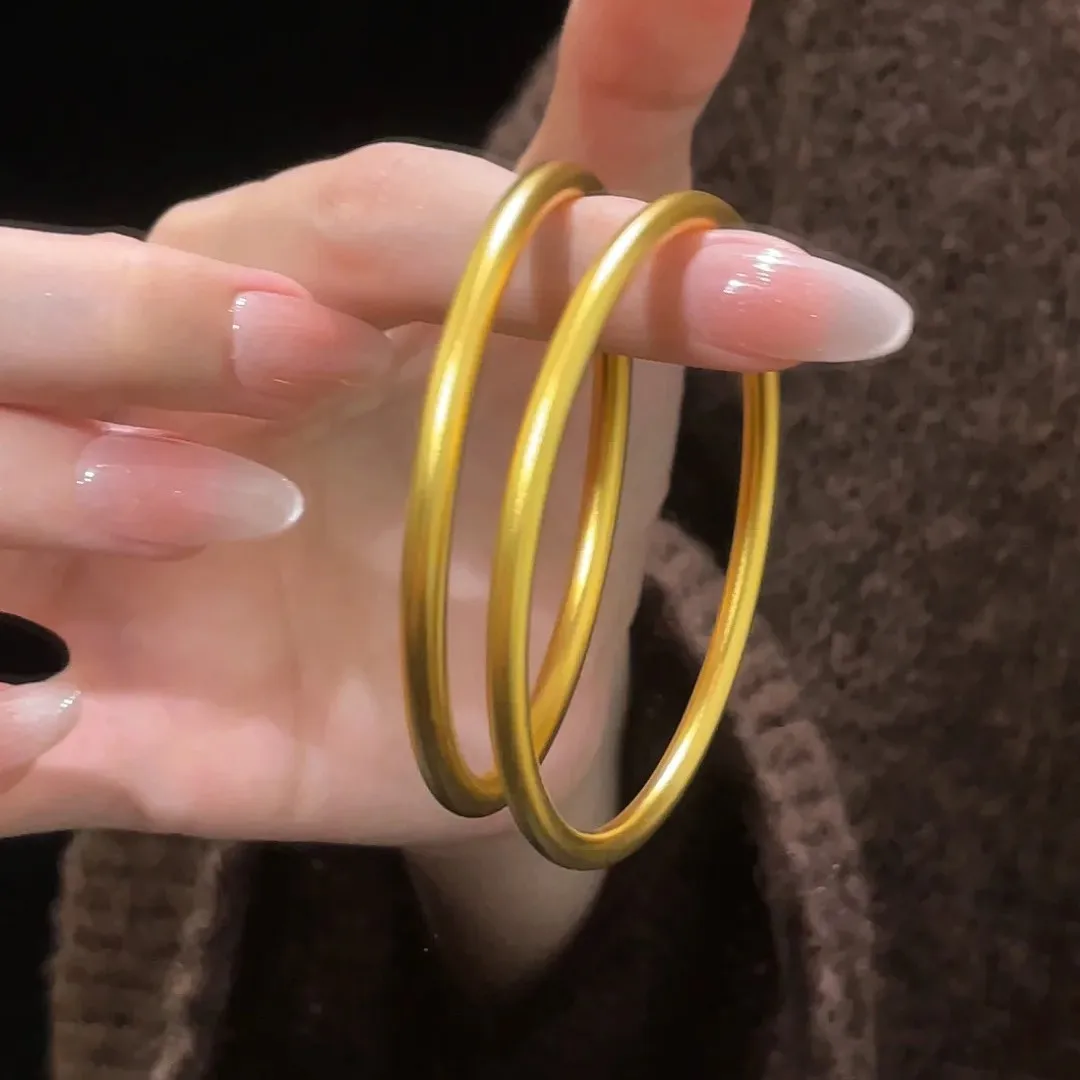 Female bracelet simulation gold ring solid marriage inheritance 9999gold