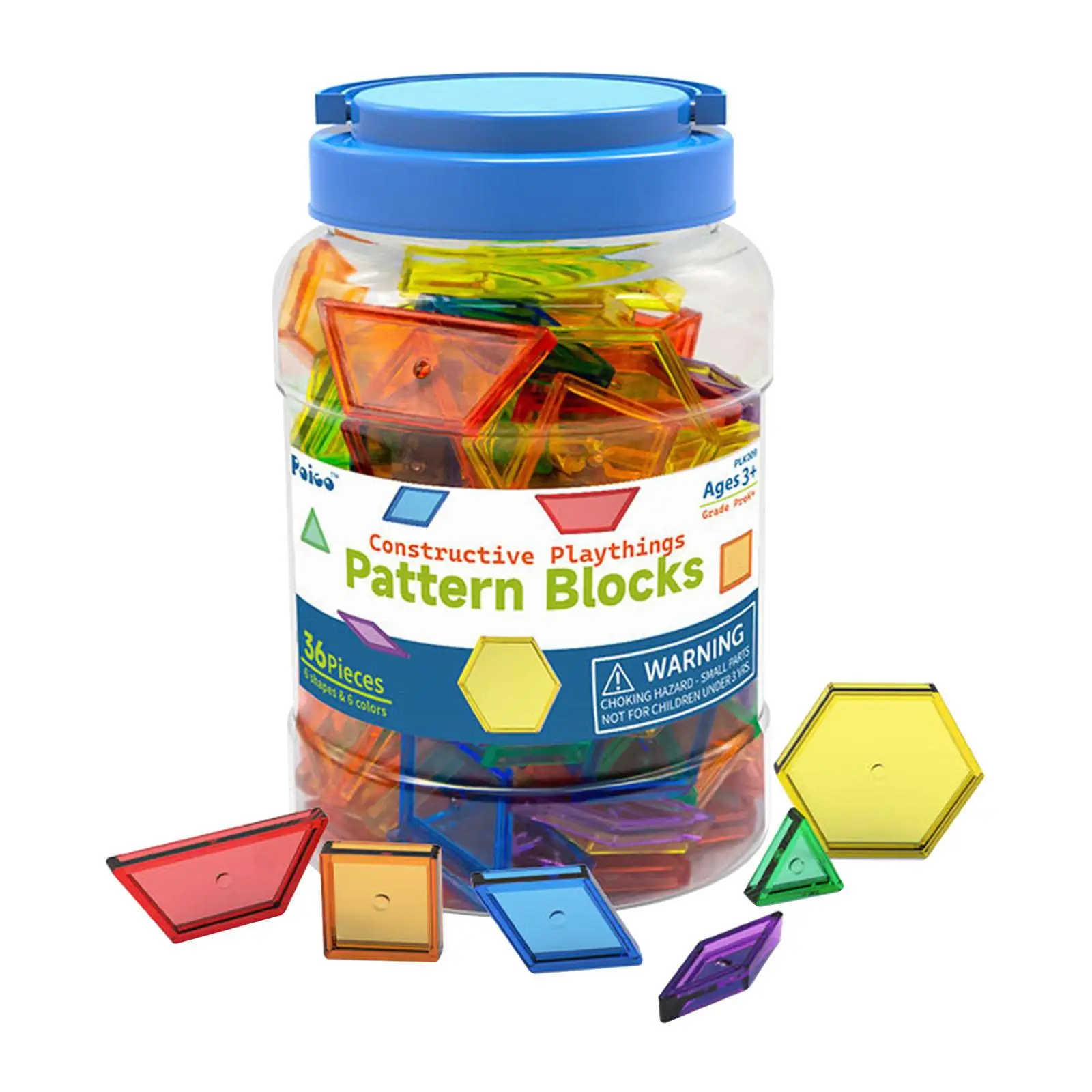 Pattern Blocks Set Mini Pattern Pieces Sensory Toys Transparent Patterns for Preschool Activity Home Travel Birthday Gift