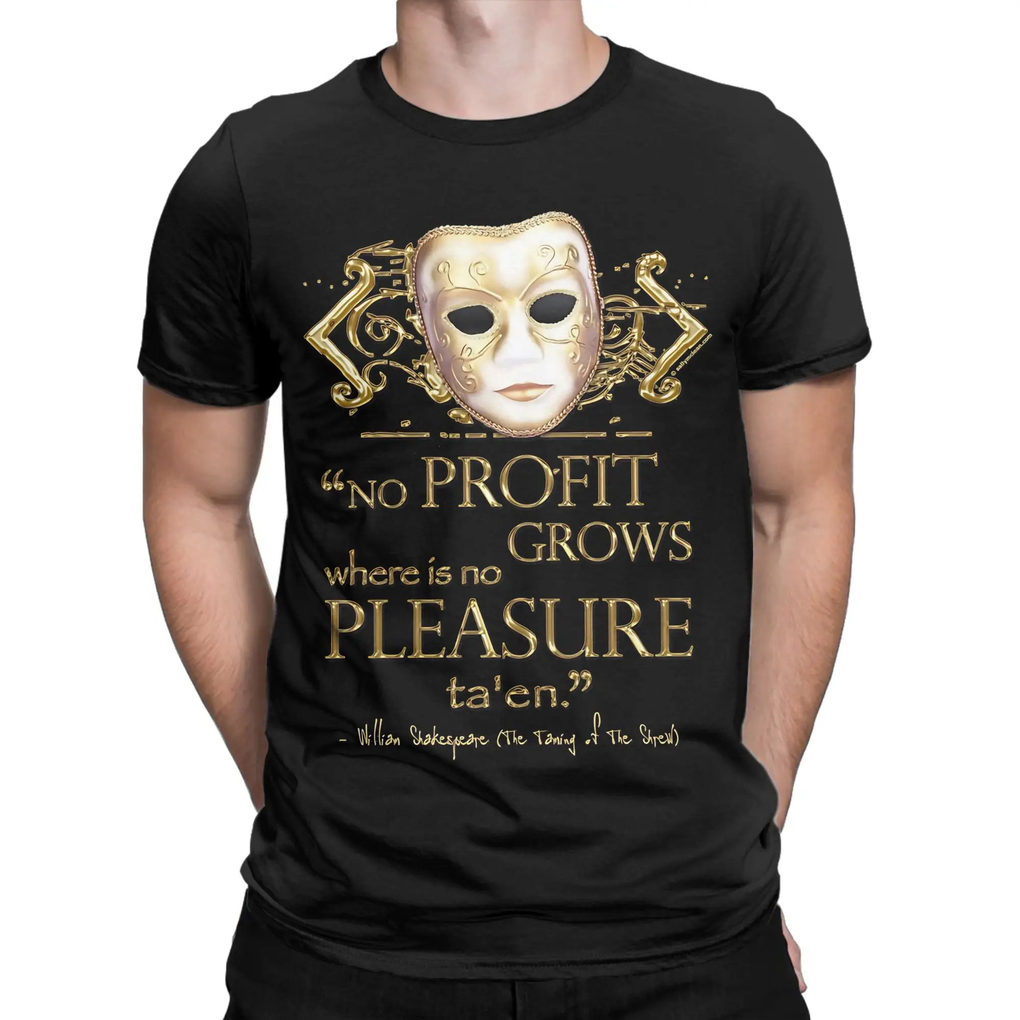 Shakespeare The Taming Of The Shrew Pleasure Quote   Pure Cotton T Shirt For Man Beach Eyes Wide Shut  Vintage T Shirts Tops