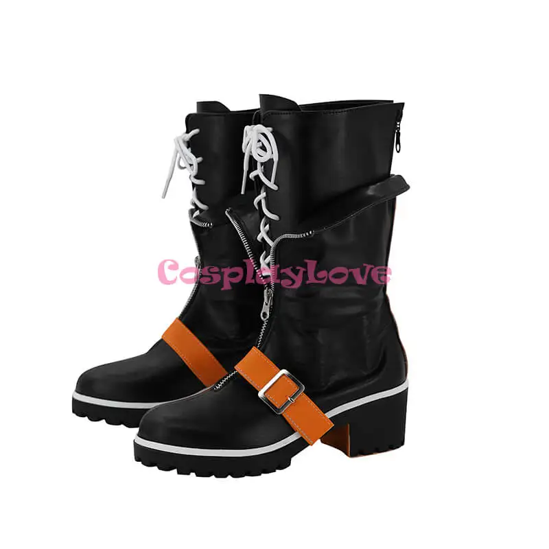 CosplayLove – Ensemble de jeu étoiles CrayzB, chaussures de Cosplay noires, bottes longues en cuir, Halloween Chrismtas sur mesure