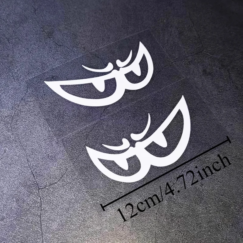 1SET Devil Eye Racing Style Waterproof Stickers Yellow/Black Decals for Motorcycle Helmet Car Bike Decor