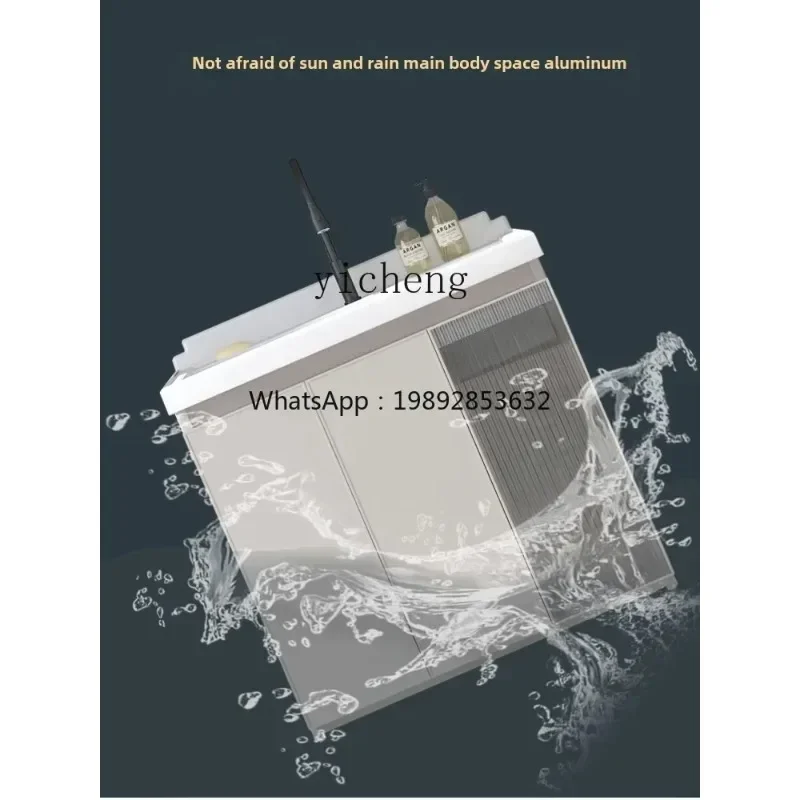 YS-1  Balcony Household Integrated Pool Washboard Small Apartment Laundry Cabinet Single Cabinet Laundry Table Sink - view 6