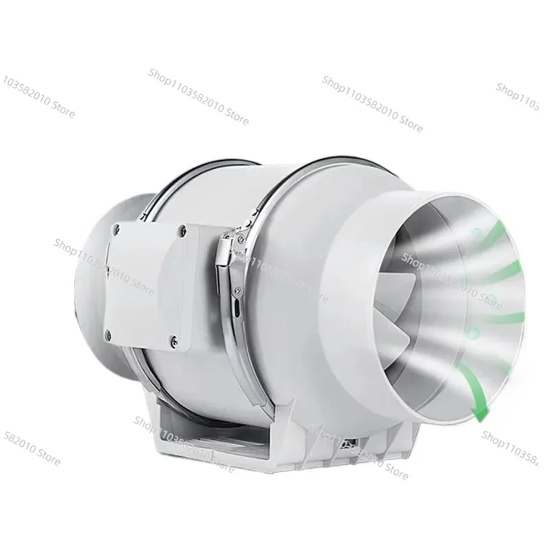 HF-100P 4 Inch 220V Inclined Flow Duct Fan 26W 198m³/h Powerful Exhaust Fan for Kitchen Bathroom