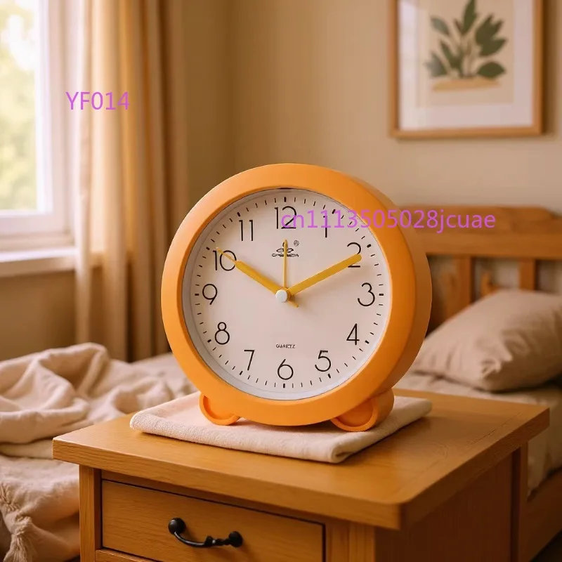 Simple European Style Silent Alarm Clock Cute Sweep Seconds Desktop Clock for Student Kids Bedroom Bedside
