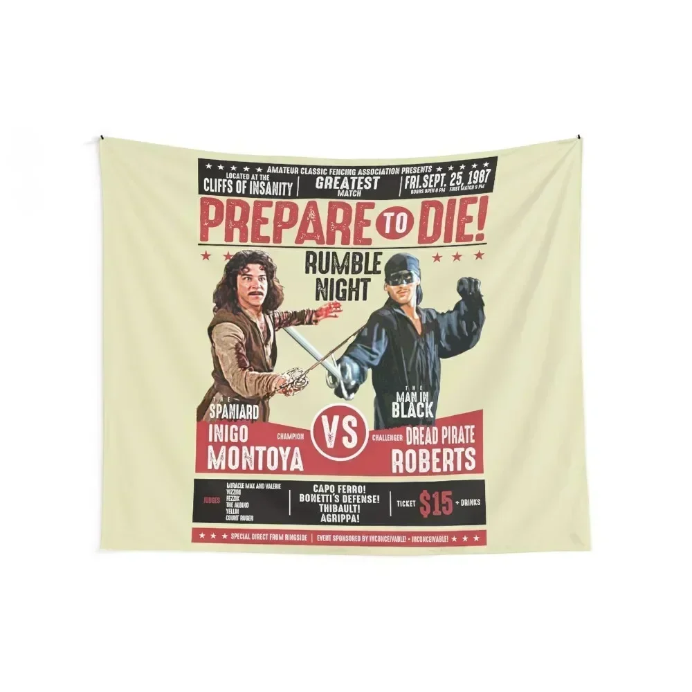 Inigo Montoya vs Dread Pirate Roberts Fencing Poster Tapestry Mushroom Hanging Wall Tapestry