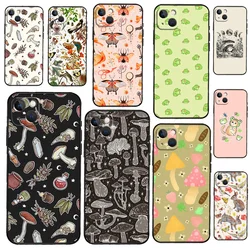 Cottagecore Frog Mushroom Moon wpruriginosa custodia per telefono paraurti per iPhone 11 12 13 14 15 16 Pro X XR XS Max Plus Cover posteriore