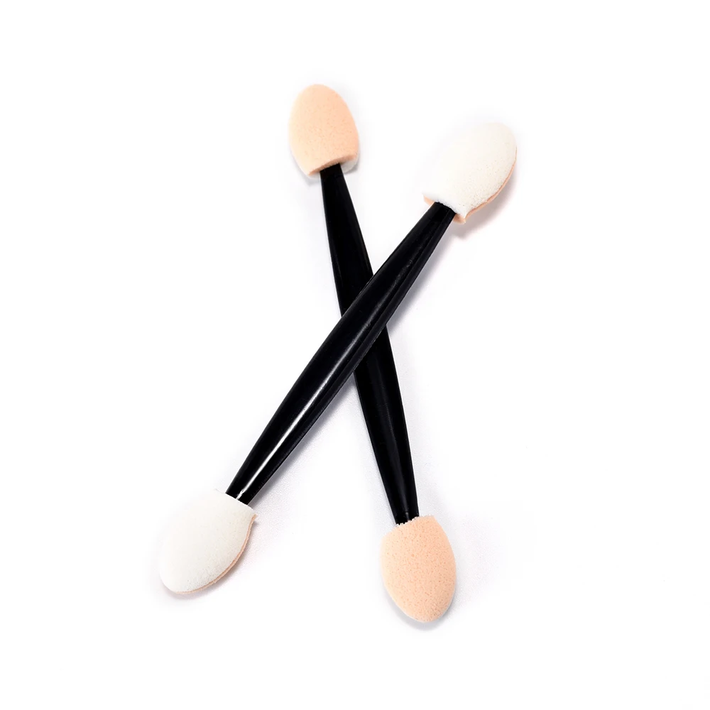 Éponge à Double extrémité pour poudre d'art des ongles, brosse jetable multifonctionnelle pour fard à paupières, outil de manucure et de maquillage Portable, 20/100 pièces