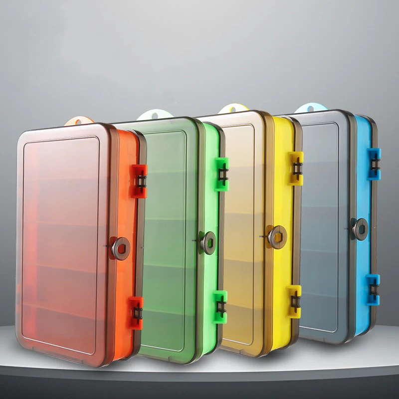 

Multifunction Double-Sided Fishing Tackle Box 5 Adjustable Compartments for Lures, Hooks & Accessories Waterproof & Portable