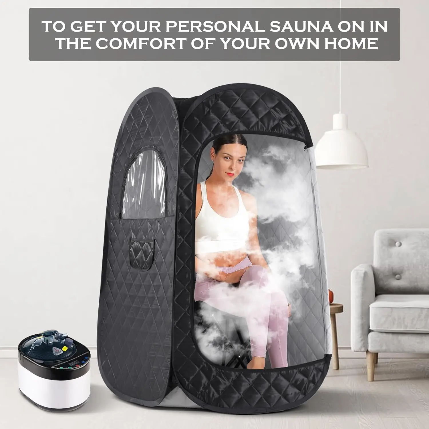 Sauna Uap Portabel Hitam 4L Steamer Sauna Uap Portabel untuk Dijual