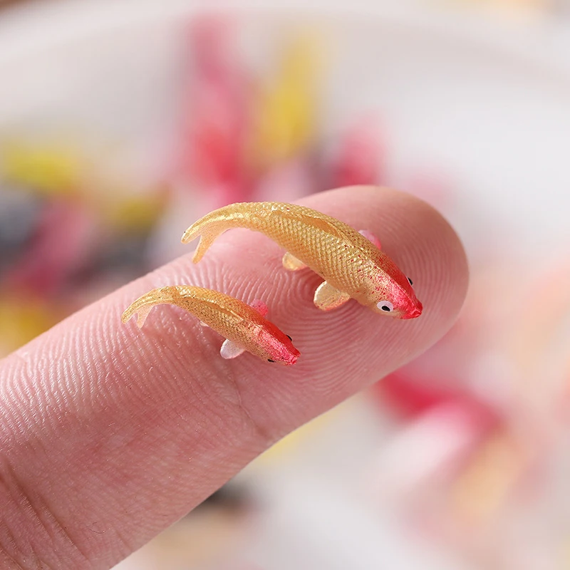 Miniature Fish Model Doll House Toy Simulation Koi Carp Goldfish Fish Tank Decor Kids Toy House Micro Landscape Ornament