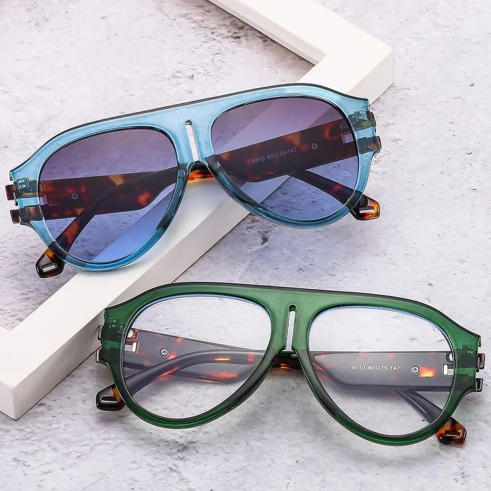 

Green Oversized Pilot Sunglasses Woman Shades Retro Classic Vintage Sun Glasses Female Colors Brand Designer Oculos De Sol