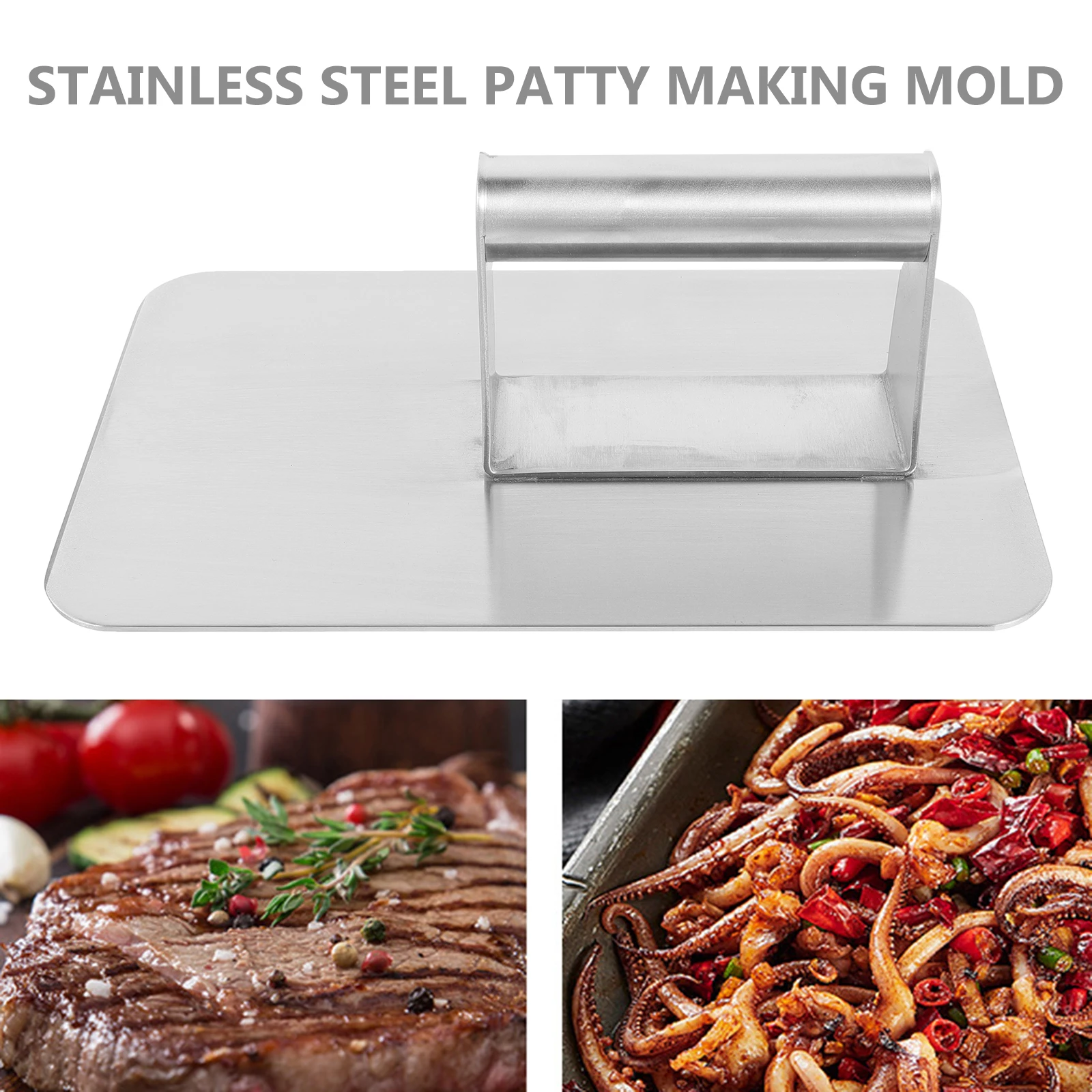 

Burger Patty Maker Press Pressing Meat Mold Squeezer Tool Stainless Steel Kitchen