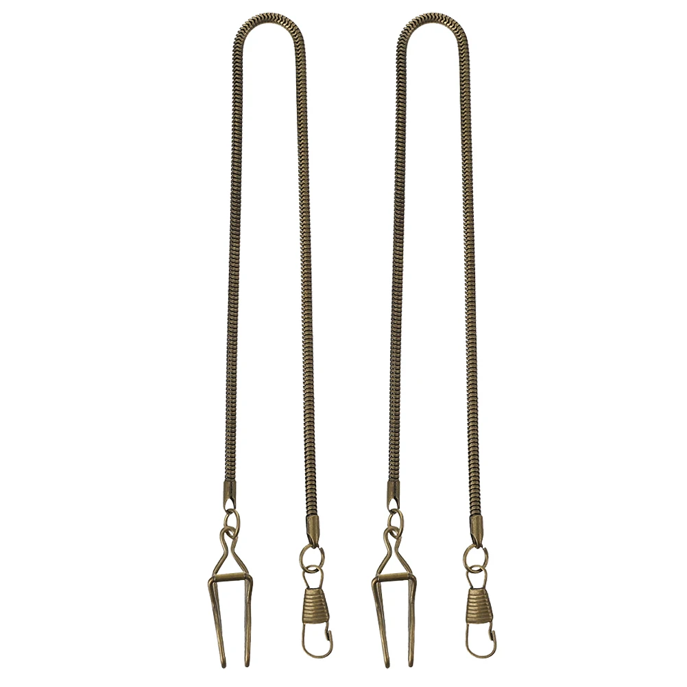 

2pcs Pocket Watch Chain for Men Metal Buckle Hip Hop Jeans Vest Fob Watch Clasp Hanger Simple Compatibility Smooth Long