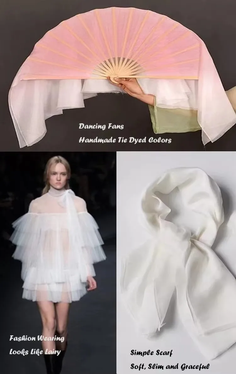 114cm Wide Sold By Meter Super Thin Natural White Silk Chiffon Sheer Fabrics Wedding Silk Ponge