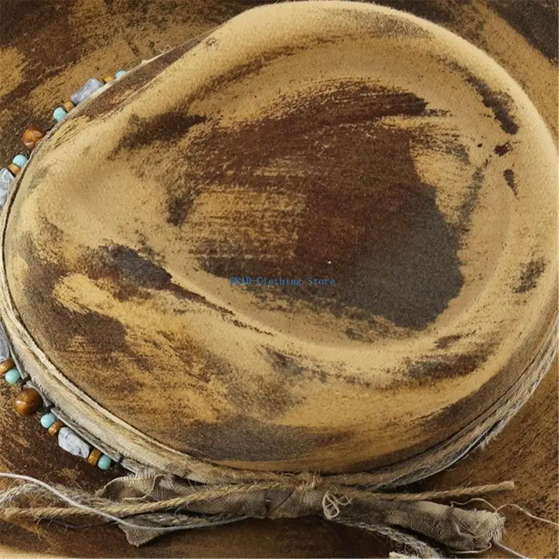 قبعات رعاة البقر للجنسين N0PE بتصميم متعثر، قبعة مطلية بنسيج متين