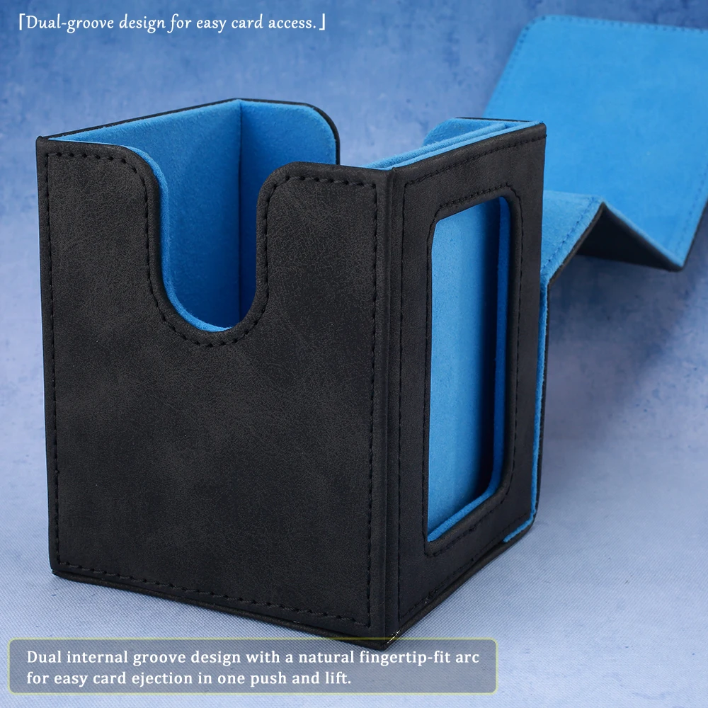 GachaBox 100+ Nubuck Leather Trading Card Deck Box Holder Commander Card Organiser Case For MTG YGO TCG Board Games Storage Case