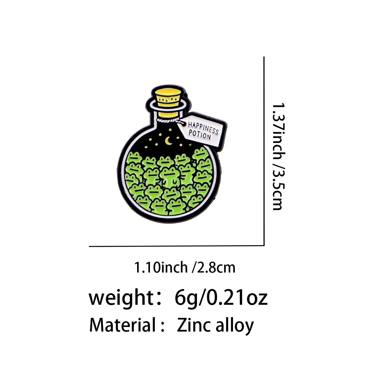 Niedliche Frosch-Emaille-Pins „I Frogot“ & „Happiness Bottle“ Broschen Abzeichen für Rucksäcke Geschenke Paar-Schmuck Cosplay-Accessoires – Detail 5