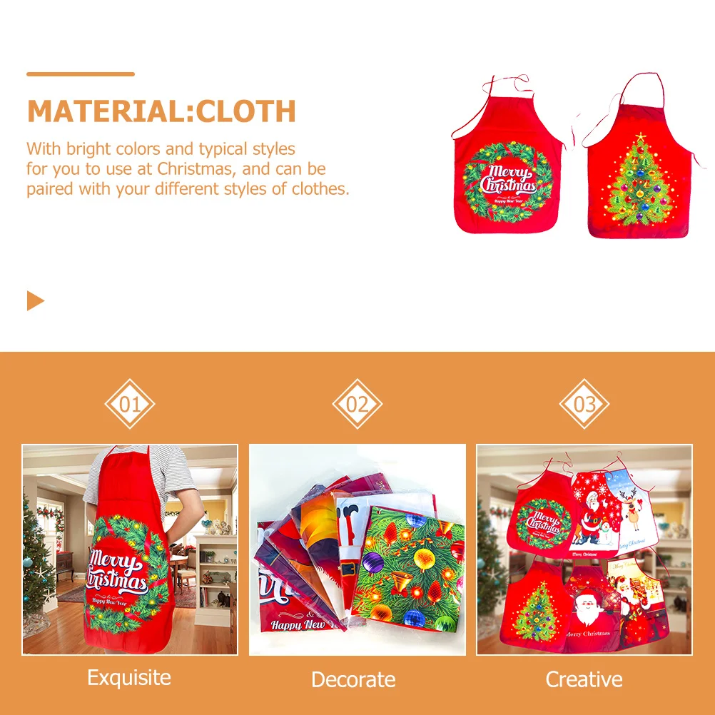 

Набор из 2 рождественских фартуков, красные, для взрослых, для кухни, праздничный декор, в стиле ёлочного венка, машинная стирка, праздничный, веселый, идея для подарка