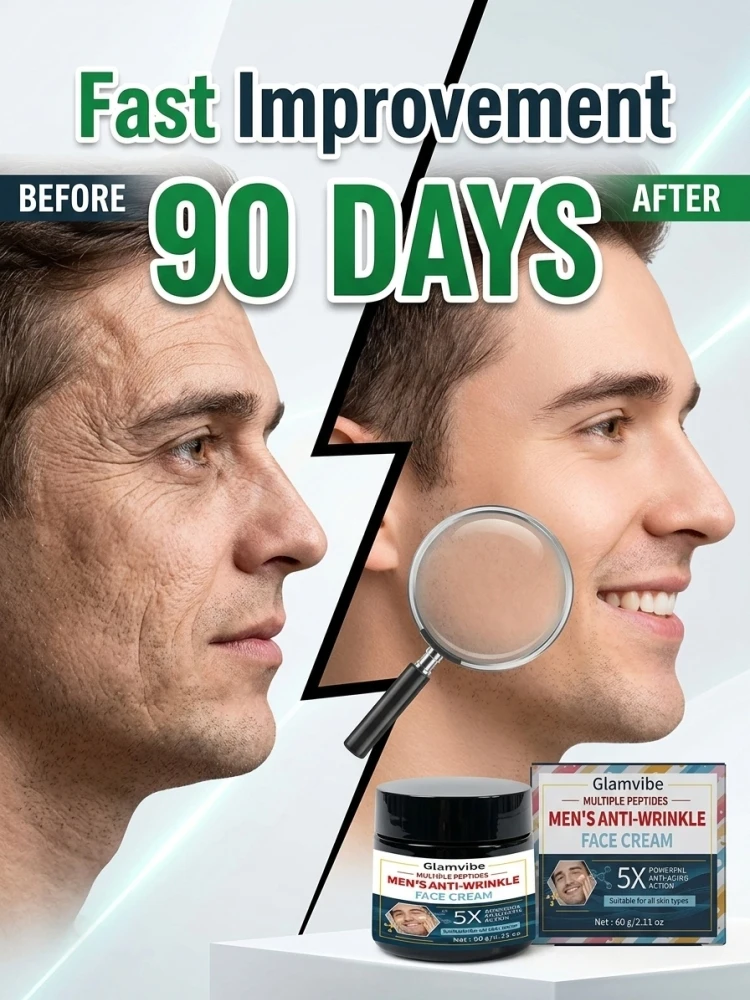 Men's Hydrating Anti-Aging Face Cream, Comfortable Non-greasy Formula, Smooth Skin Surface, Maintain Fresh Skin Feel for All Skin Types