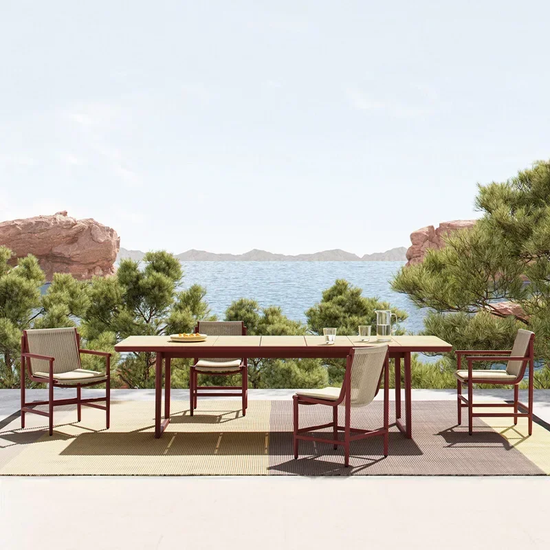 tables and chairs, courtyard villa, sun-proof balcony, leisure rattan braided rope tables and chairs, starting from two pieces