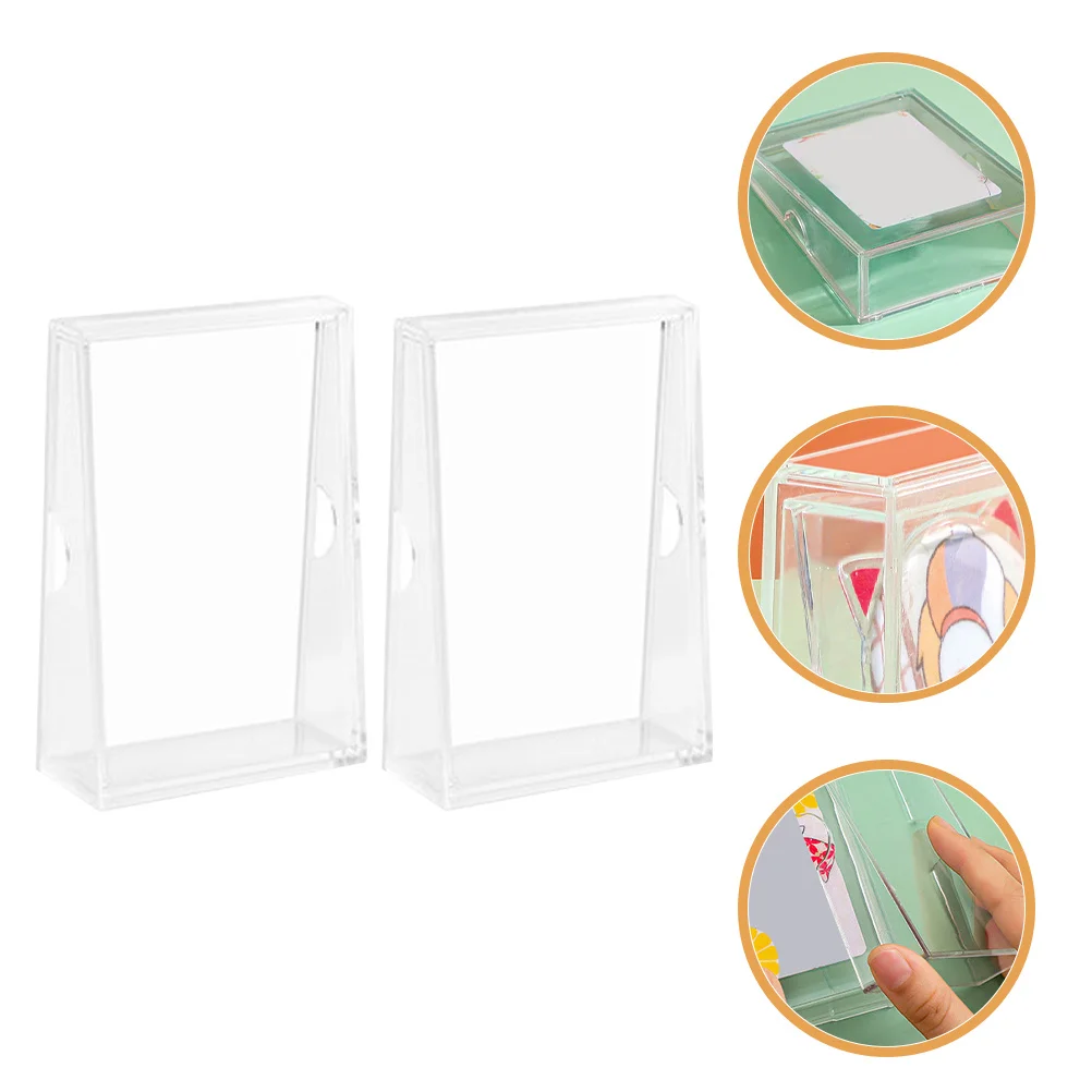 2Pcs Acrylic Clear Holder Coin Storage Box Compact Practical Organizer Portable Coin Display Case