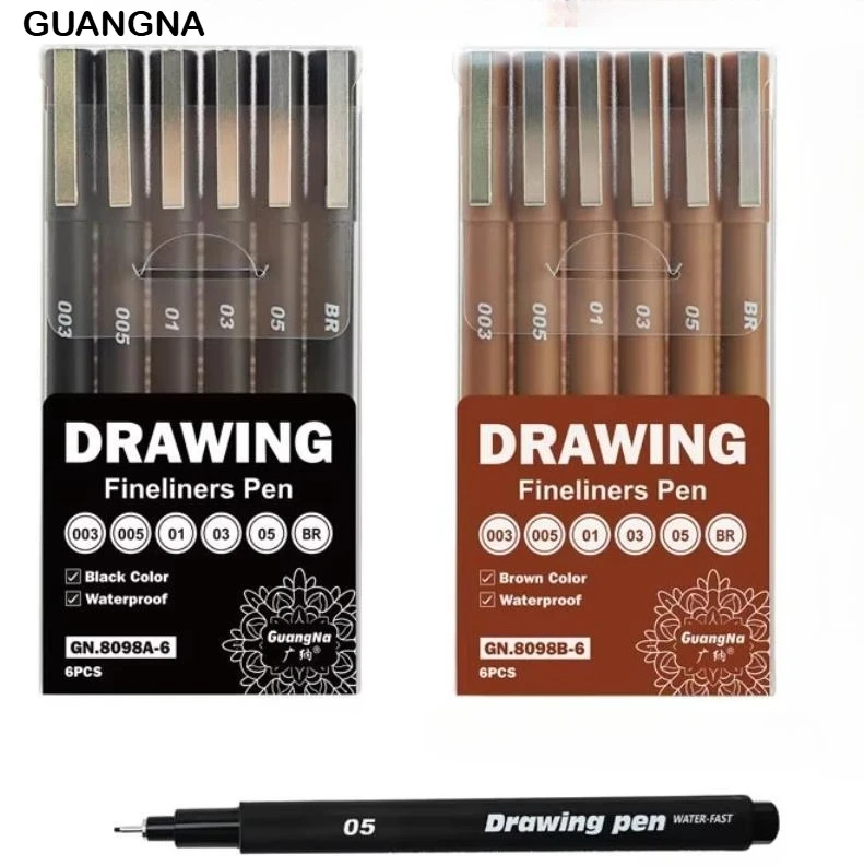 GUANGNA Fineliner Gel Pen Waterproof  Art Outline Anime Design Hand Drawing Sketch Line Pen School Office Supplies Stationery