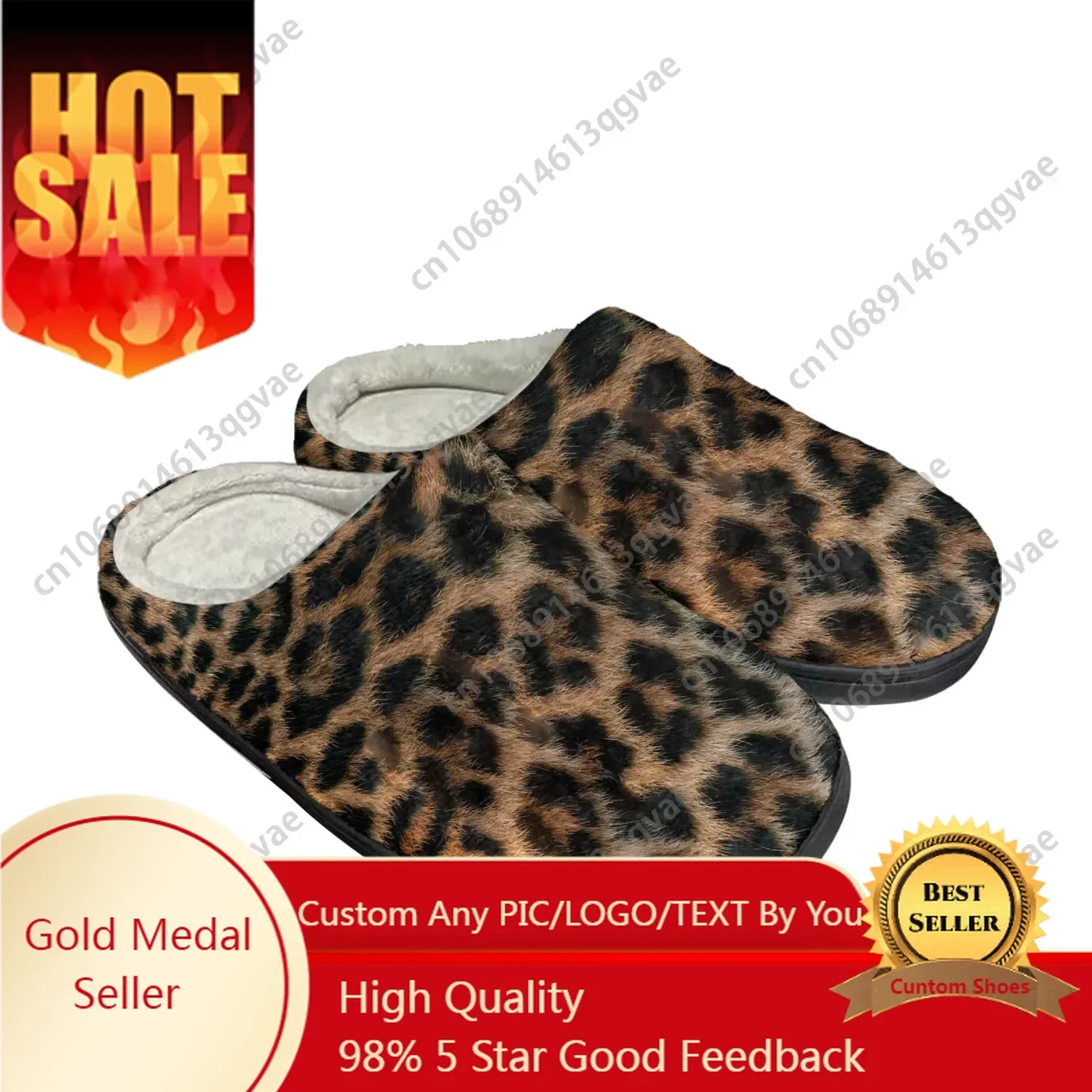

Leopard Print Fashion Home Cotton Custom Slippers Mens Womens Sandals Tide Printed Causal Plush Bedroom Shoes Thermal Slipper