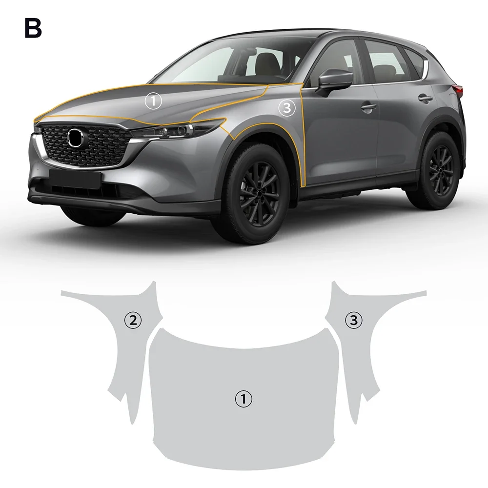 

For Mazda CX5 CX-5 2022-2025 TPU Pre-cut Car Scratch-resistant Front Bumper Hood Engine Transparent Protective Film PPF Kit
