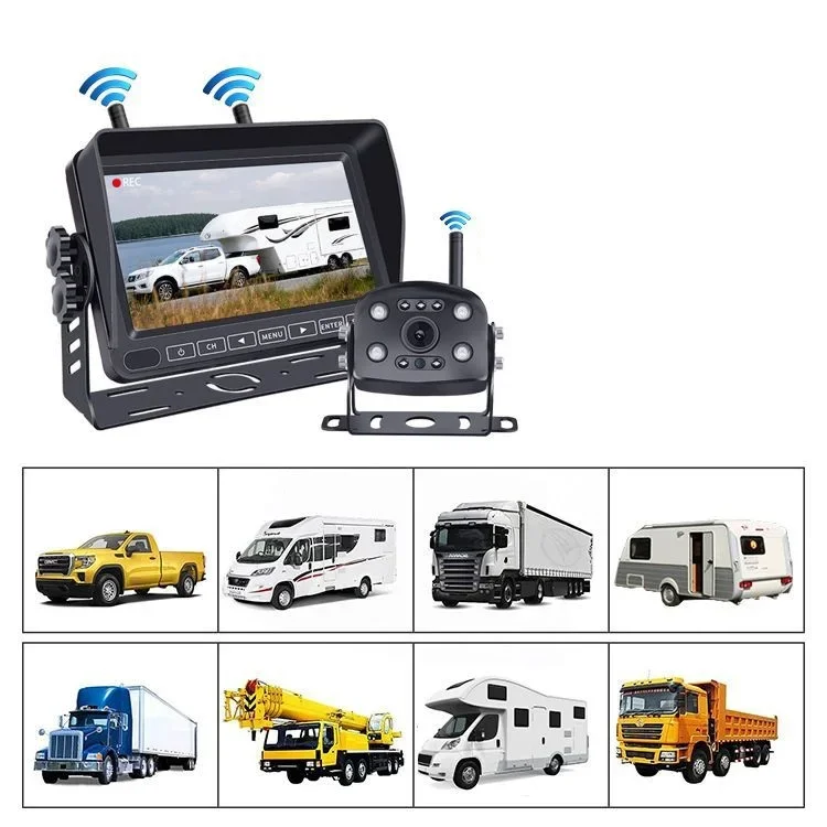 MELIA 7 Inch 1080P Digital Wireless Backup Camera System DVR Kit IP69K Waterproof IR for RV Truck Trailer