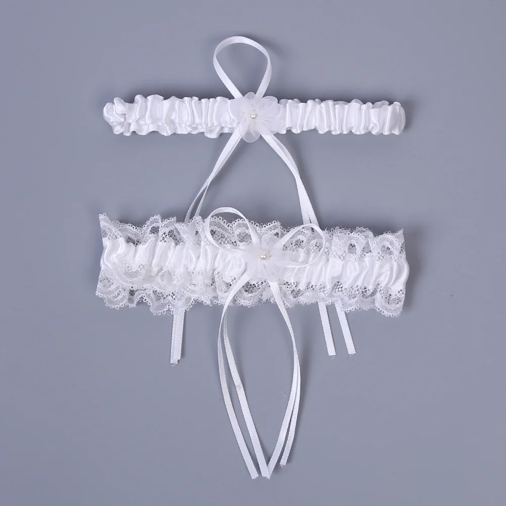 

1Pair Bridal Lace Garter Floral Design Stretch Soft Leg Band for Wedding Bride Party Prom Ceremony Wedding Bride