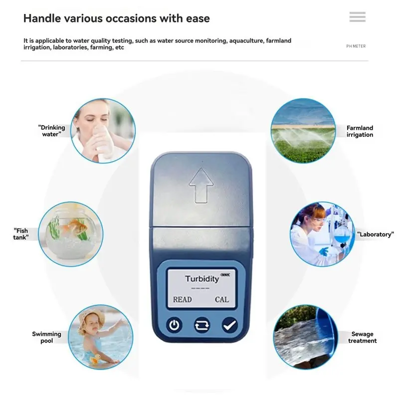 AT05-جهاز اختبار جودة المياه المحمول مقياس التعكر المحمول 0-1000 NTU 90 ° ضوء متناثر لمعايرة مختبر حوض السمك #4