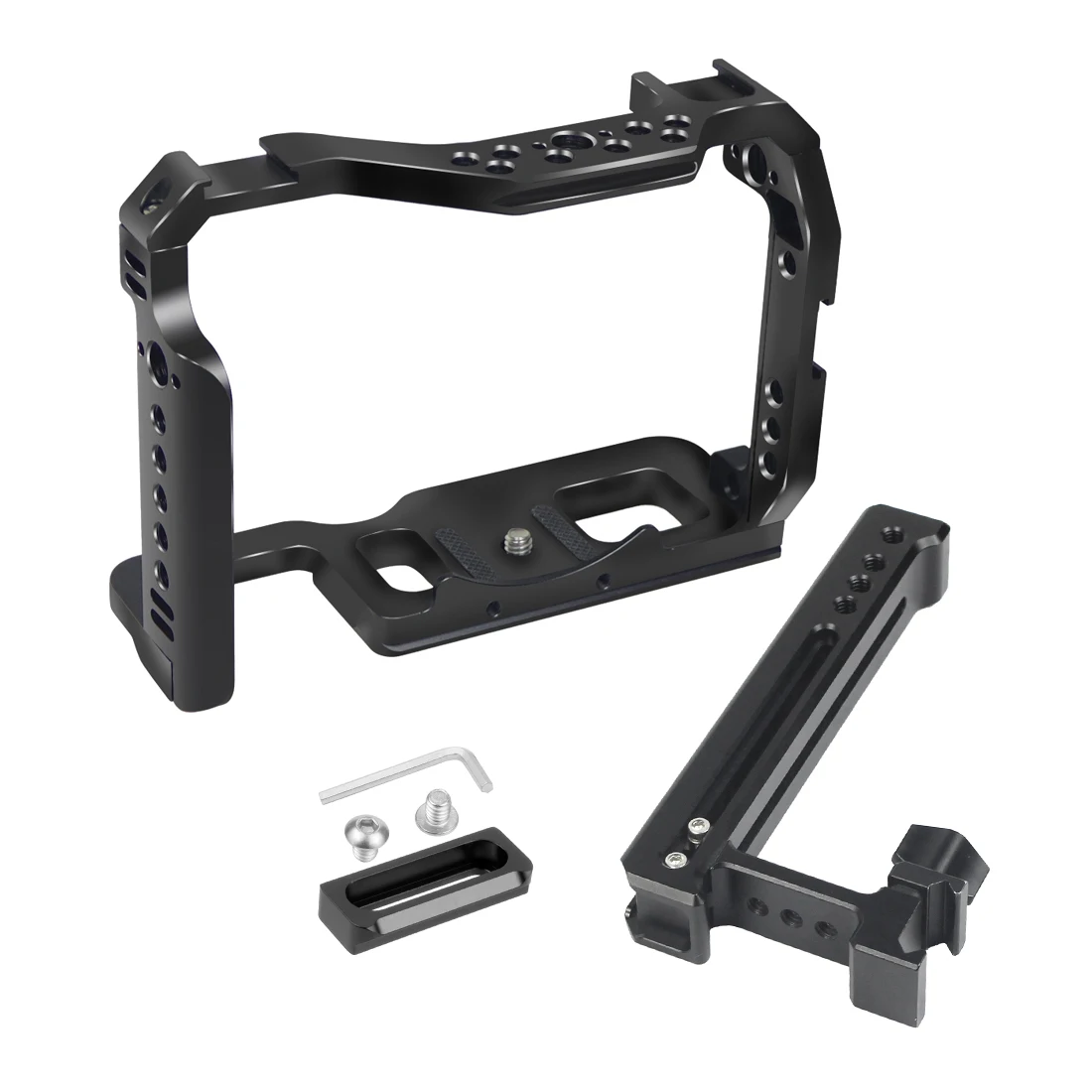 A7M4 A7R4 Kamera Vollkäfig Rig Griff Griff Arca-stil Kalten Schuh Halterung ARRI Ortung für Sony Alpha 7S III IV A7M3 A73 A7R3 A7S3 – Detail 22