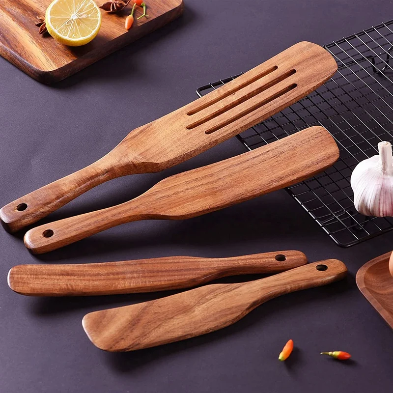 New Wooden Kitchen Utensils Set,10 Pcs Wooden Spoons For Cooking,Wooden Cooking Utensils,Wooden Spoons For Non-Stick Pan