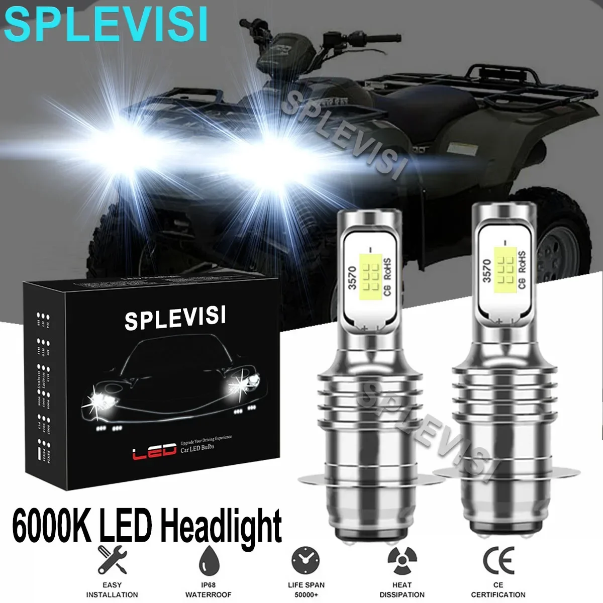 

2x70W Pure White LED Headlight Bulbs 6000K Kit For Suzuki Eiger400 2002-2007 Z400 2003-2009 2012-2013 Vinson500 2002 2003-2007