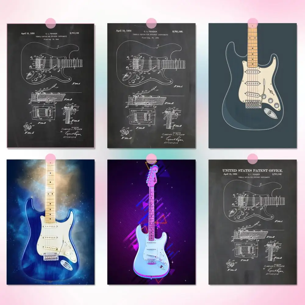 F-Fender Tremolo Desk Area Makeover Cozy Apartment Decor Warm Ambient Setup Easy Room Transformation Minimalist Flat Poster
