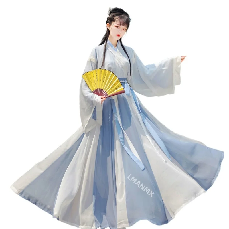 Disfraz de Hanfu antiguo tradicional para mujer, vestido de princesa folclórica, vestido de Cosplay Oriental Han Dyansty, ropa de baile de hadas