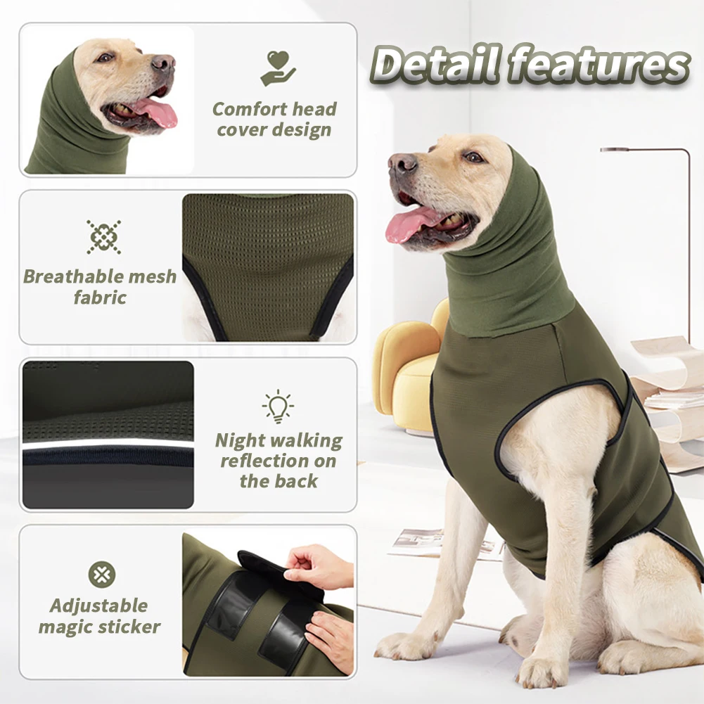 Dog Anxiety Relief Vest Breathable Dogs Comfort Anxiety Shirts Puppy Soft Jacket With Reflective Stripe Anxiety Calming Coat