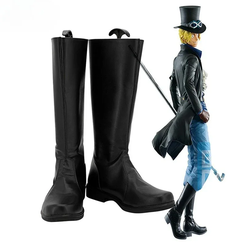 chaussures-de-cosplay-anime-sabo-one-bottes-en-cuir-pu-accessoire-de-cosplay-d'halloween-chaussures-sabo-sur-mesure