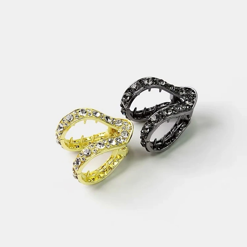 1pc Half Marubo Head Tie Hair Clip Women\'s Super Flash Large Water Diamond High Horsetail V-shaped Medium Grab Clip